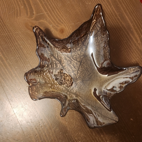 Lot Of 4 Maple Leaves Art Glass Candy Dish Container Fall Autumn 8" Coin Dish - Picture 11 of 13